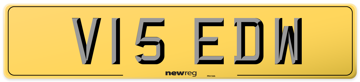 V15 EDW Rear Number Plate