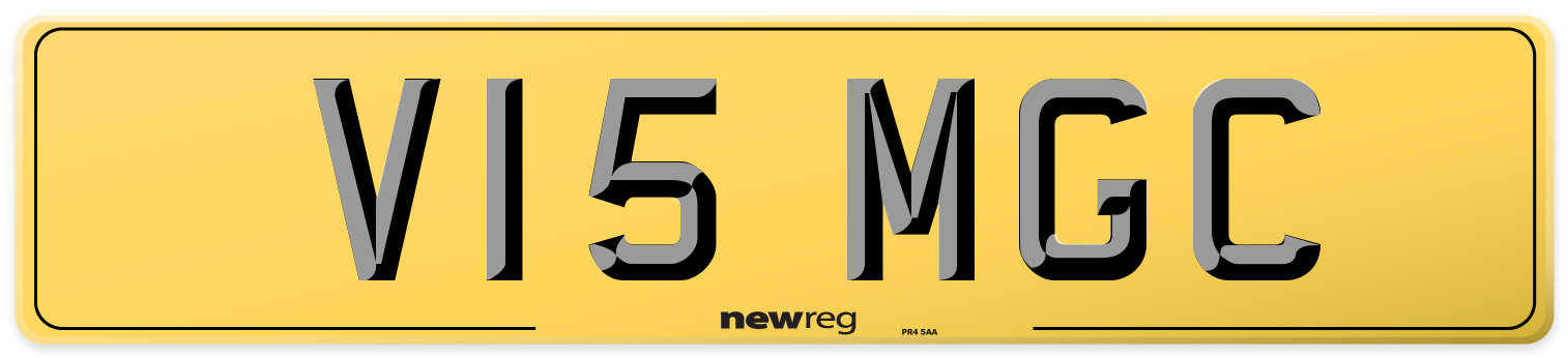 V15 MGC Rear Number Plate
