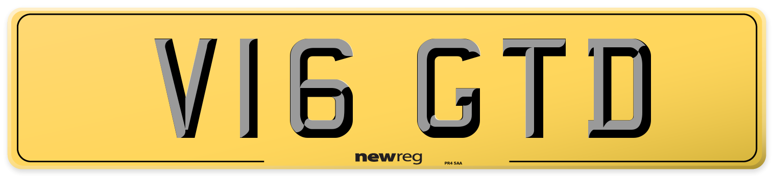 V16 GTD Rear Number Plate