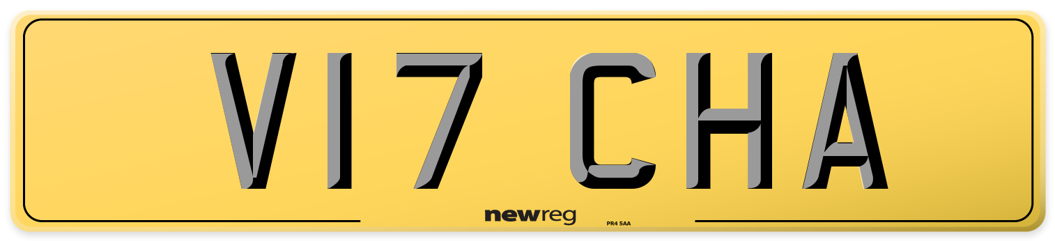 V17 CHA Rear Number Plate