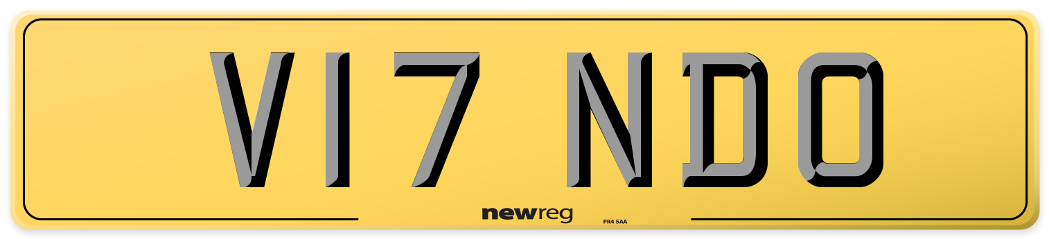 V17 NDO Rear Number Plate