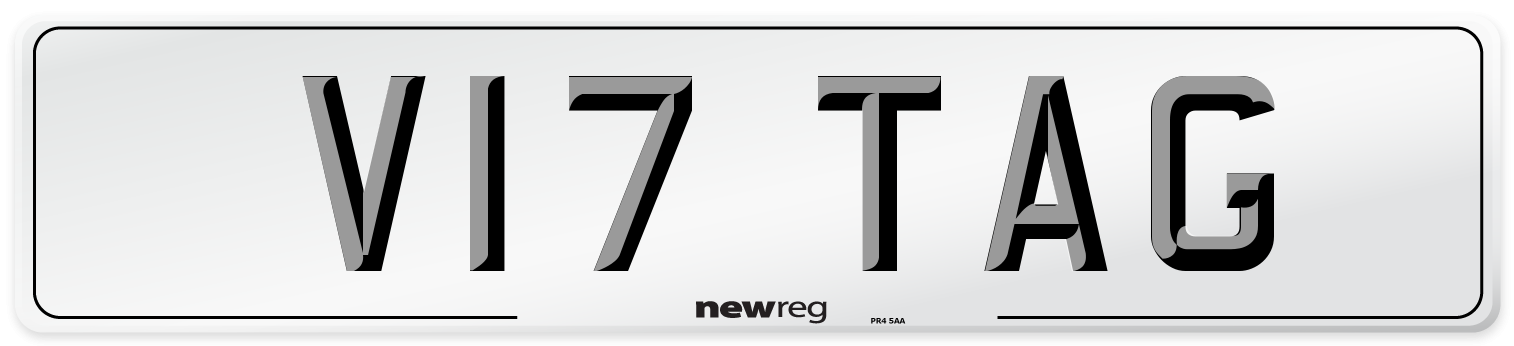 V17 TAG Front Number Plate