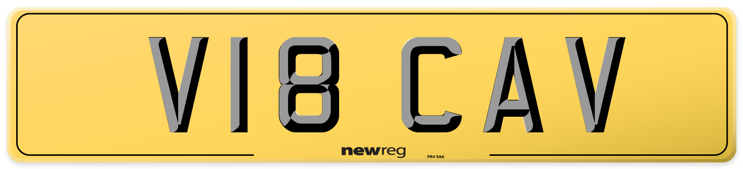 V18 CAV Rear Number Plate
