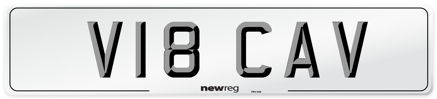 V18 CAV Front Number Plate