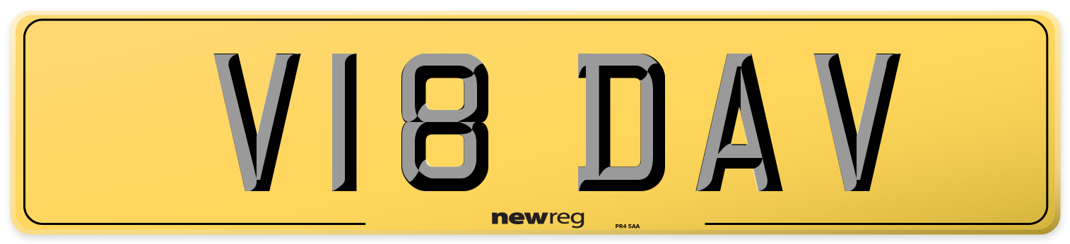 V18 DAV Rear Number Plate