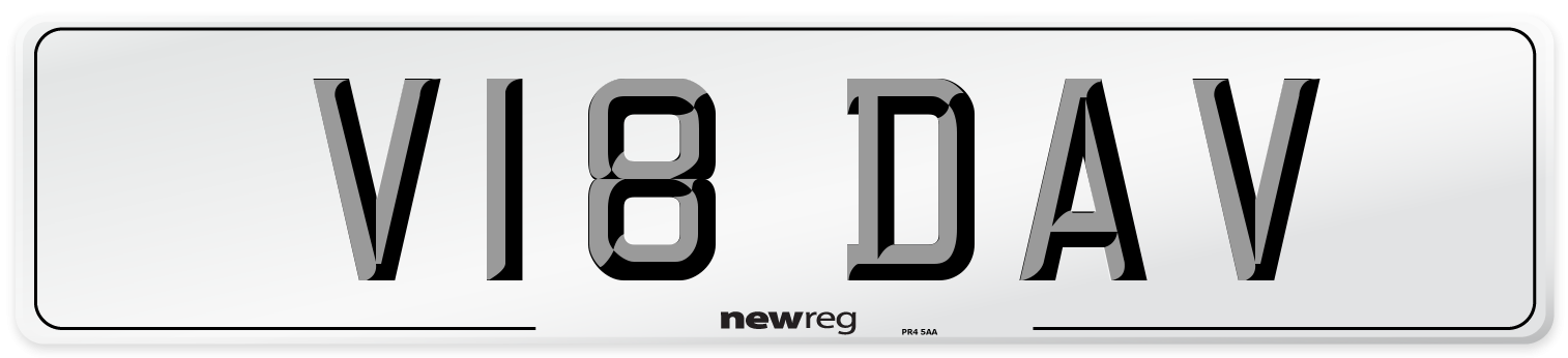 V18 DAV Front Number Plate