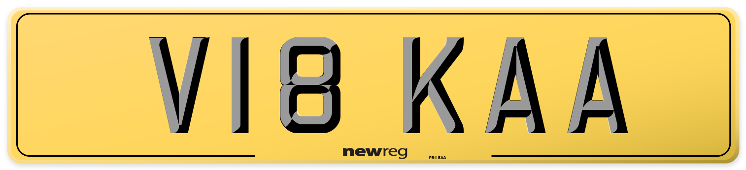 V18 KAA Rear Number Plate