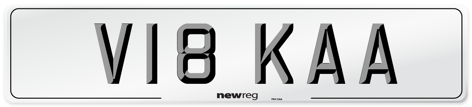 V18 KAA Front Number Plate