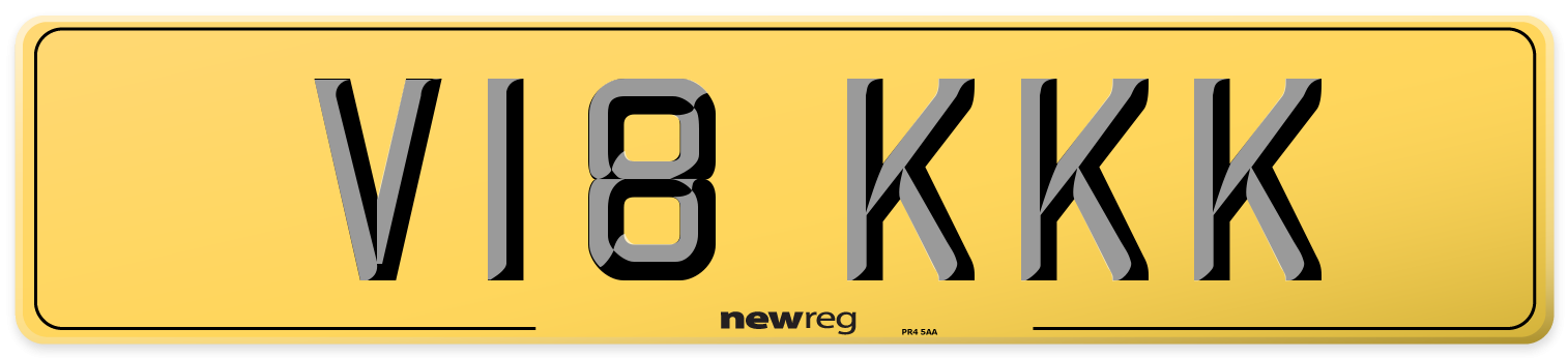 V18 KKK Rear Number Plate