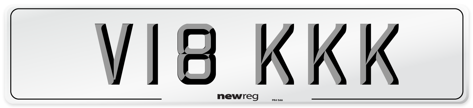 V18 KKK Front Number Plate