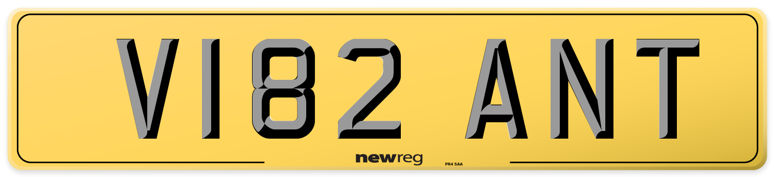 V182 ANT Rear Number Plate