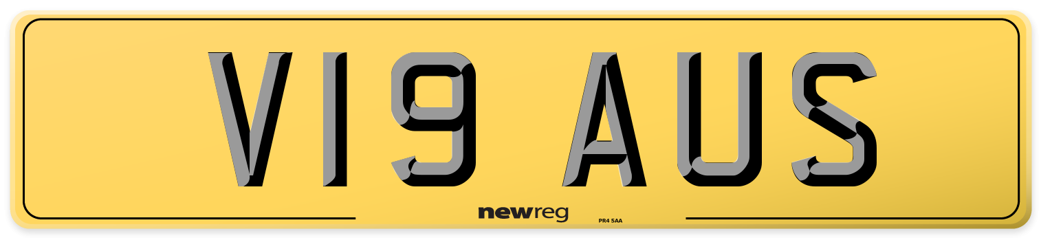 V19 AUS Rear Number Plate
