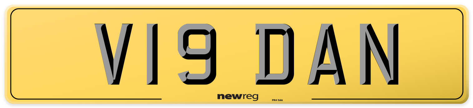 V19 DAN Rear Number Plate