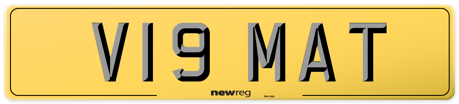 V19 MAT Rear Number Plate