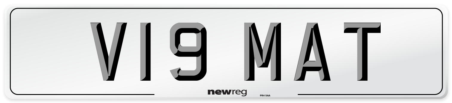 V19 MAT Front Number Plate