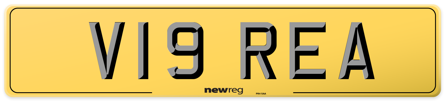 V19 REA Rear Number Plate