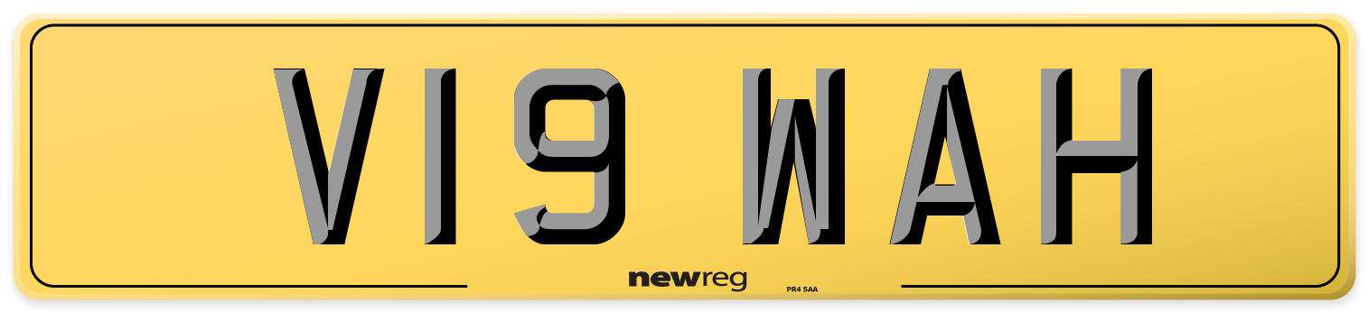 V19 WAH Rear Number Plate