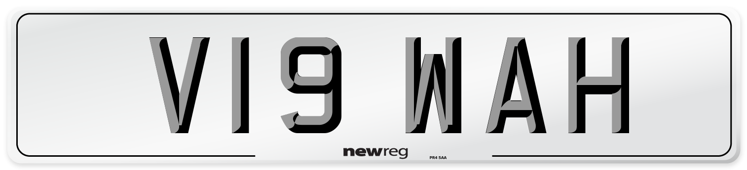 V19 WAH Front Number Plate