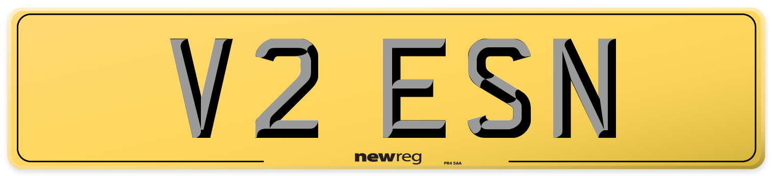 V2 ESN Rear Number Plate