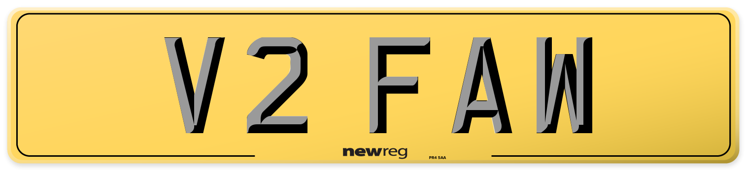 V2 FAW Rear Number Plate