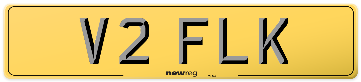 V2 FLK Rear Number Plate