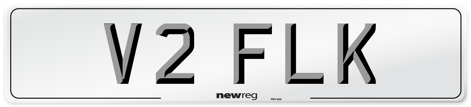 V2 FLK Front Number Plate