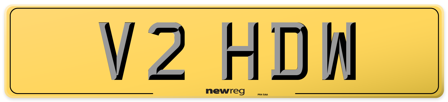 V2 HDW Rear Number Plate