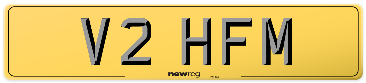 V2 HFM Rear Number Plate