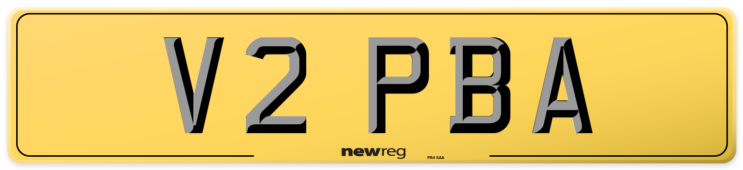 V2 PBA Rear Number Plate