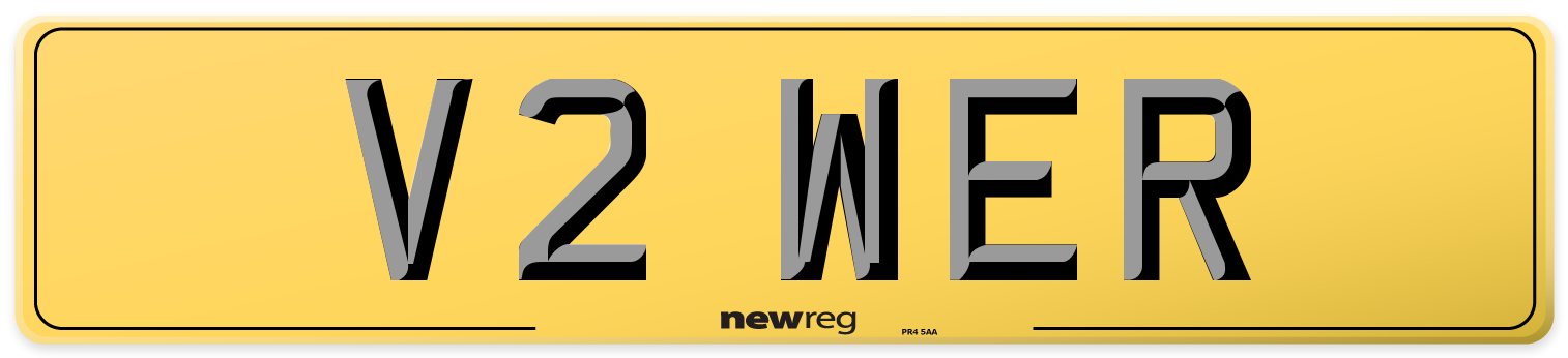 V2 WER Rear Number Plate