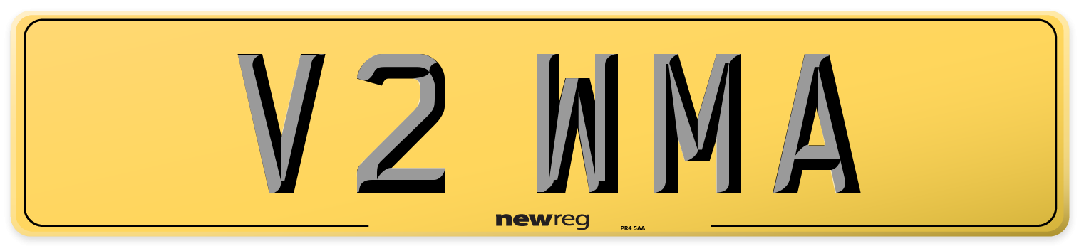 V2 WMA Rear Number Plate