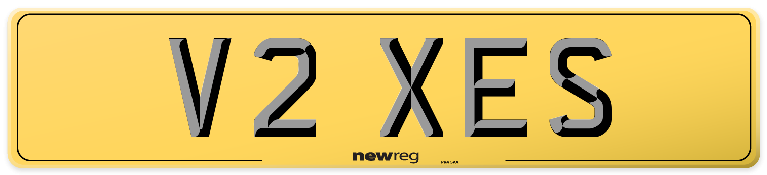 V2 XES Rear Number Plate