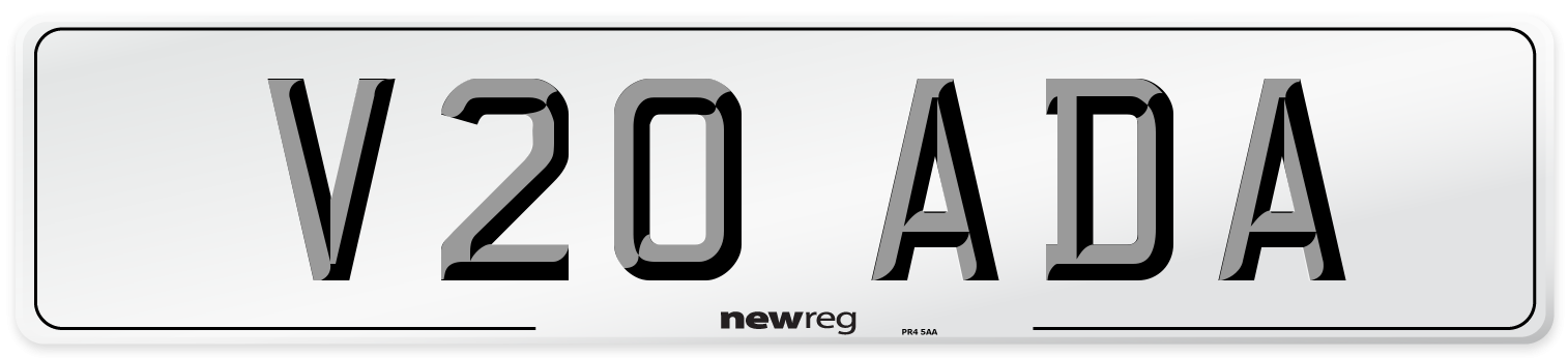 V20 ADA Front Number Plate