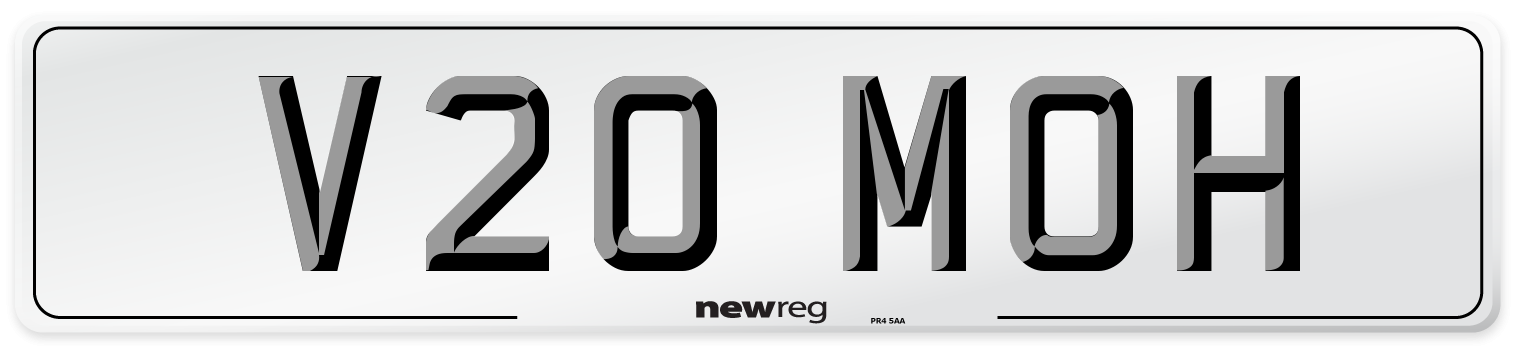 V20 MOH Front Number Plate