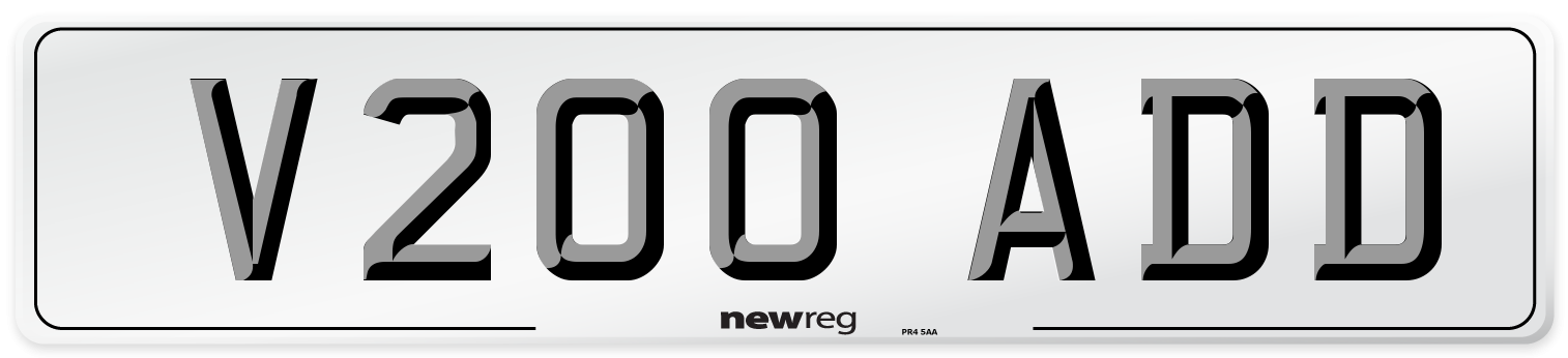 V200 ADD Front Number Plate