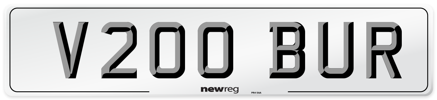 V200 BUR Front Number Plate
