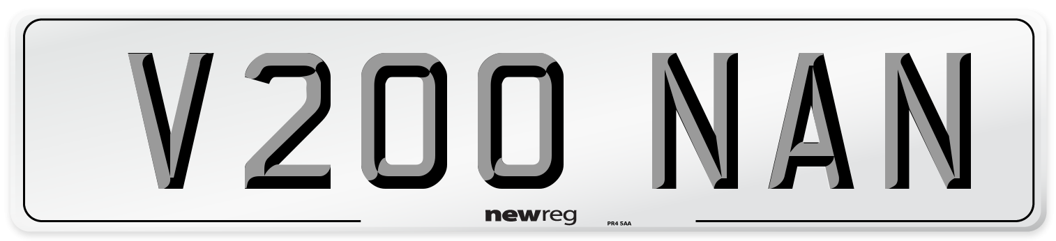 V200 NAN Front Number Plate
