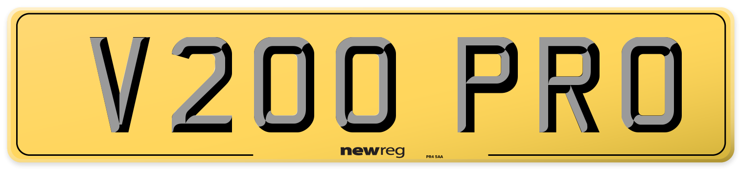 V200 PRO Rear Number Plate