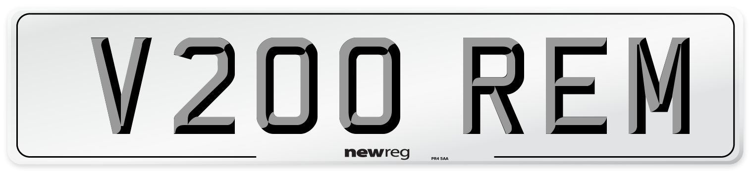 V200 REM Front Number Plate