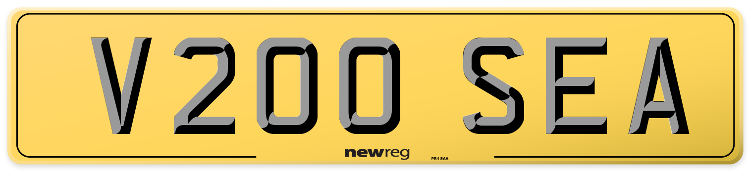 V200 SEA Rear Number Plate