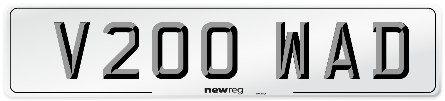 V200 WAD Front Number Plate