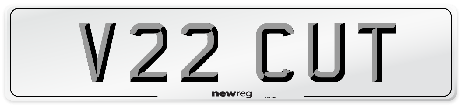 V22 CUT Front Number Plate
