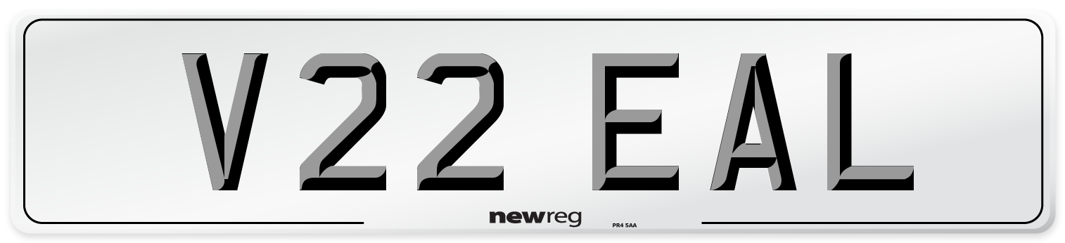 V22 EAL Front Number Plate