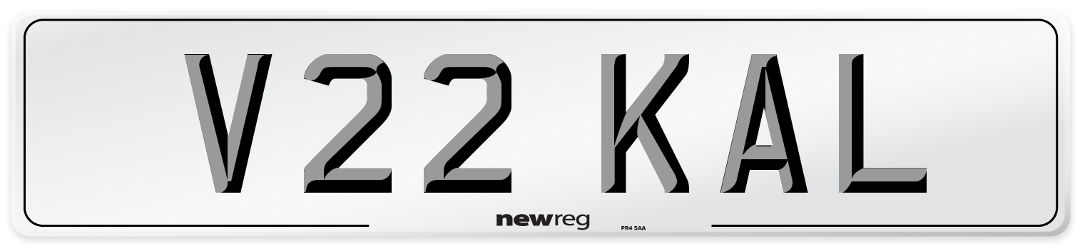 V22 KAL Front Number Plate