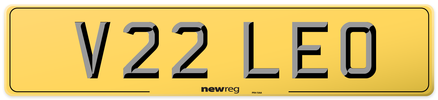 V22 LEO Rear Number Plate