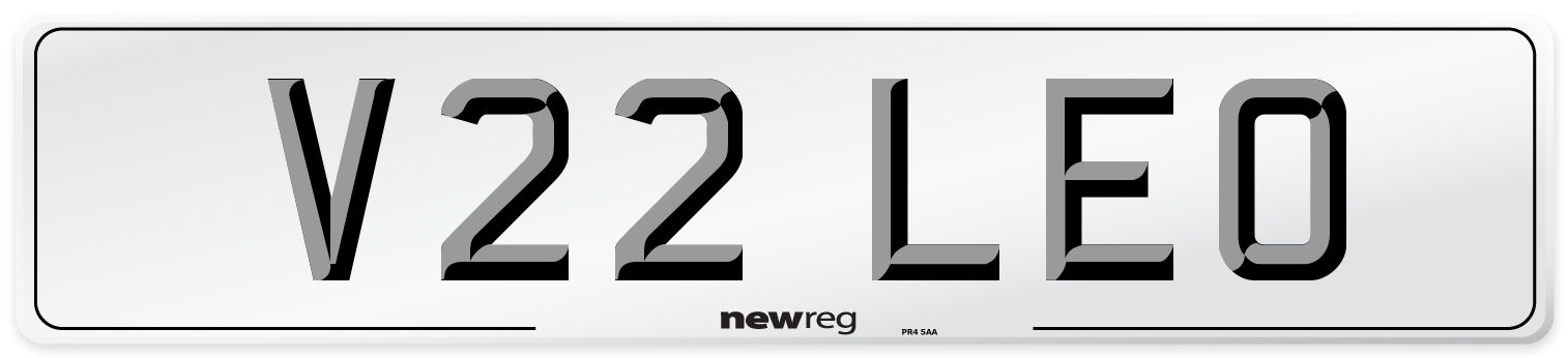 V22 LEO Front Number Plate