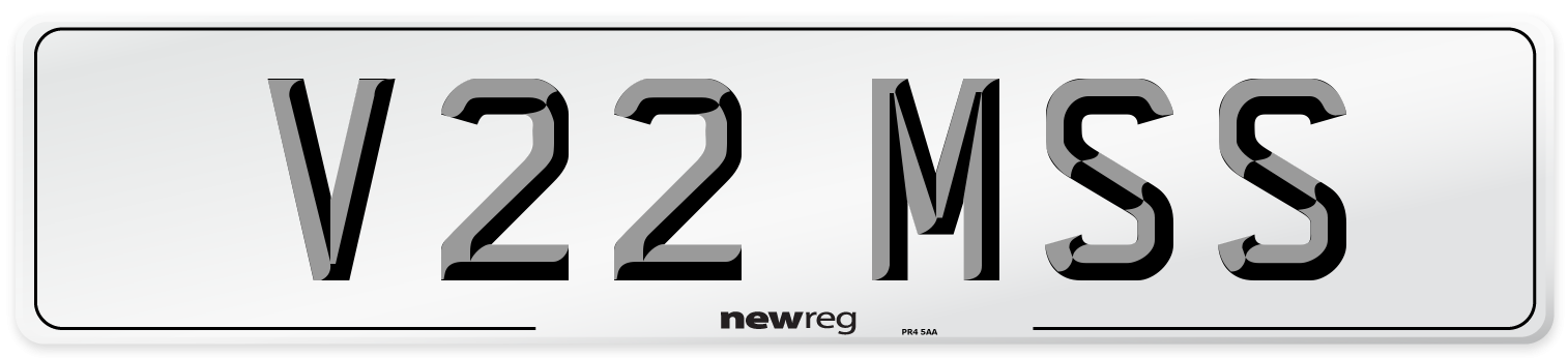 V22 MSS Front Number Plate