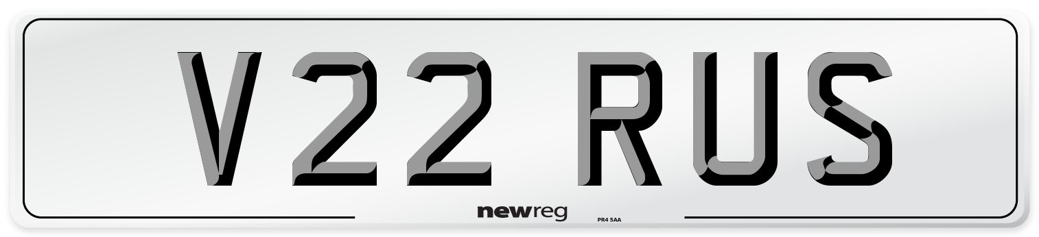 V22 RUS Front Number Plate