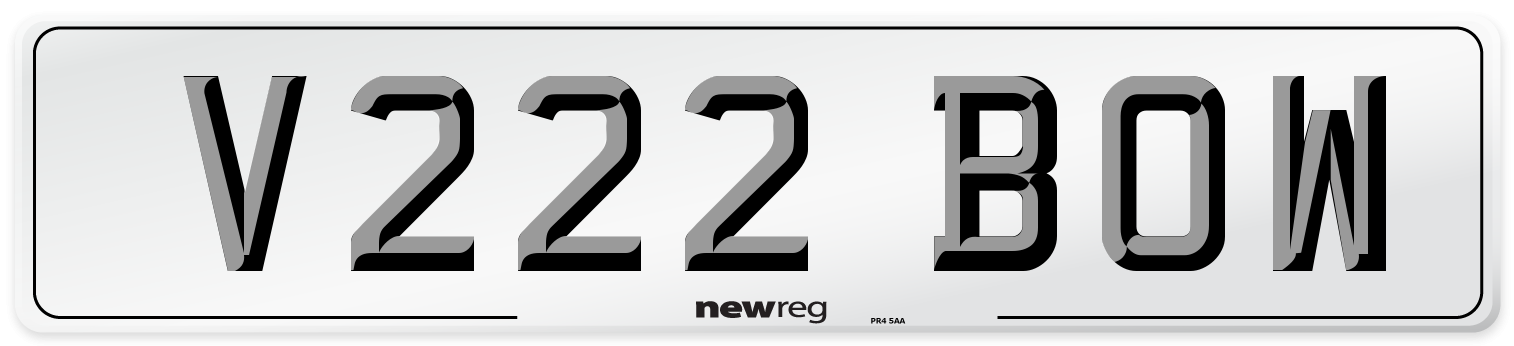 V222 BOW Front Number Plate
