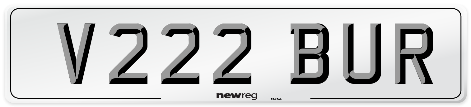 V222 BUR Front Number Plate